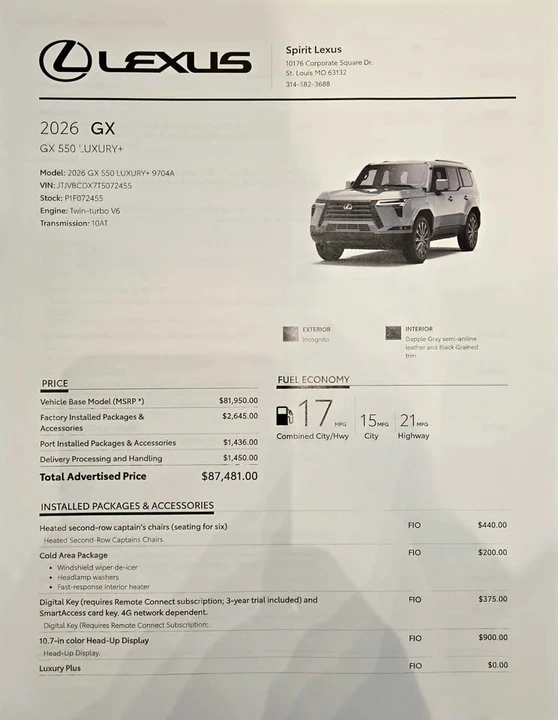 2026 Lexus GX 3rd Gen - Image 6 of 6