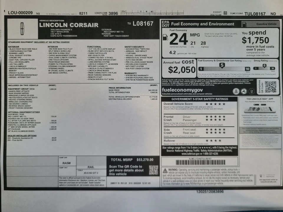 2026 Lincoln Corsair - Image 27 of 27