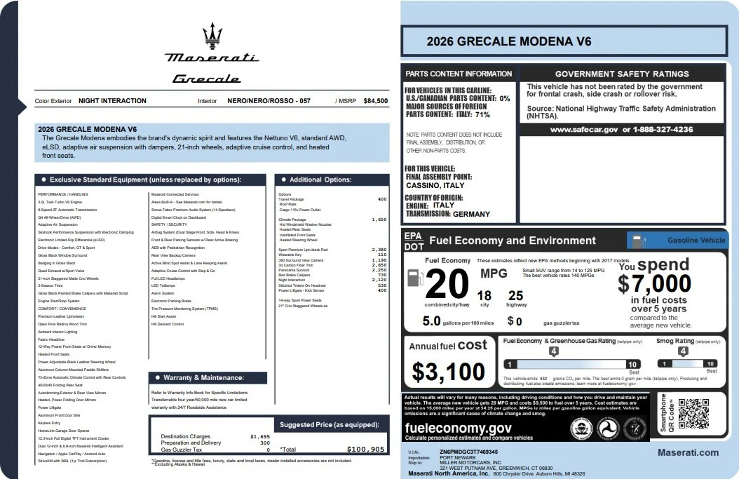 2026 Maserati Grecale - Image 2 of 2