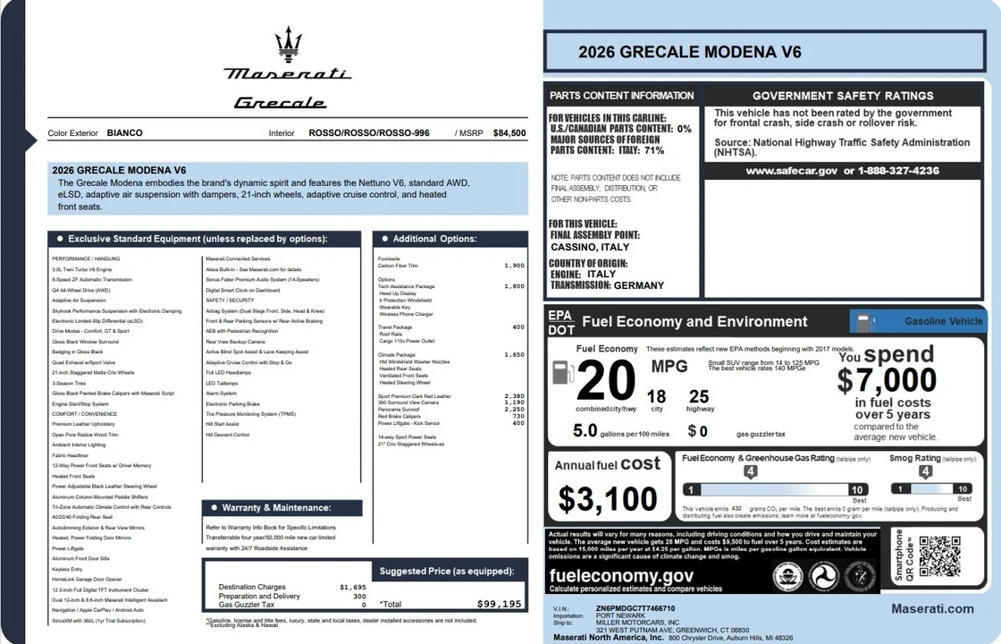 2026 Maserati Grecale - Image 2 of 2