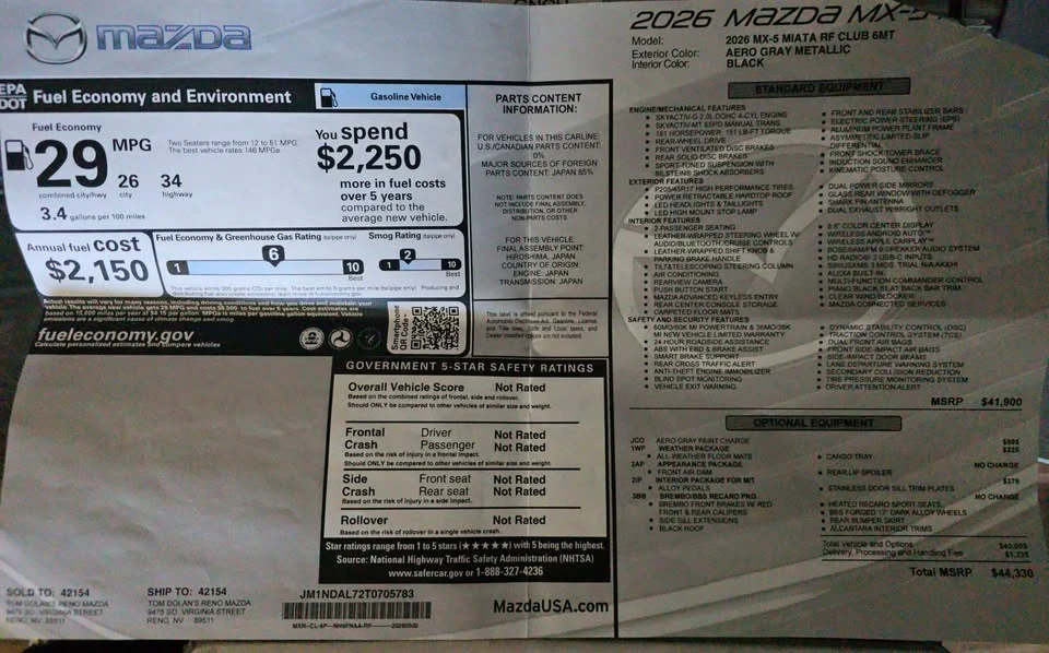 2026 Mazda ND MX-5 Miata - Image 11 of 11