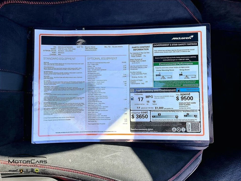 2026 McLaren 750S Coupe - Image 12 of 16
