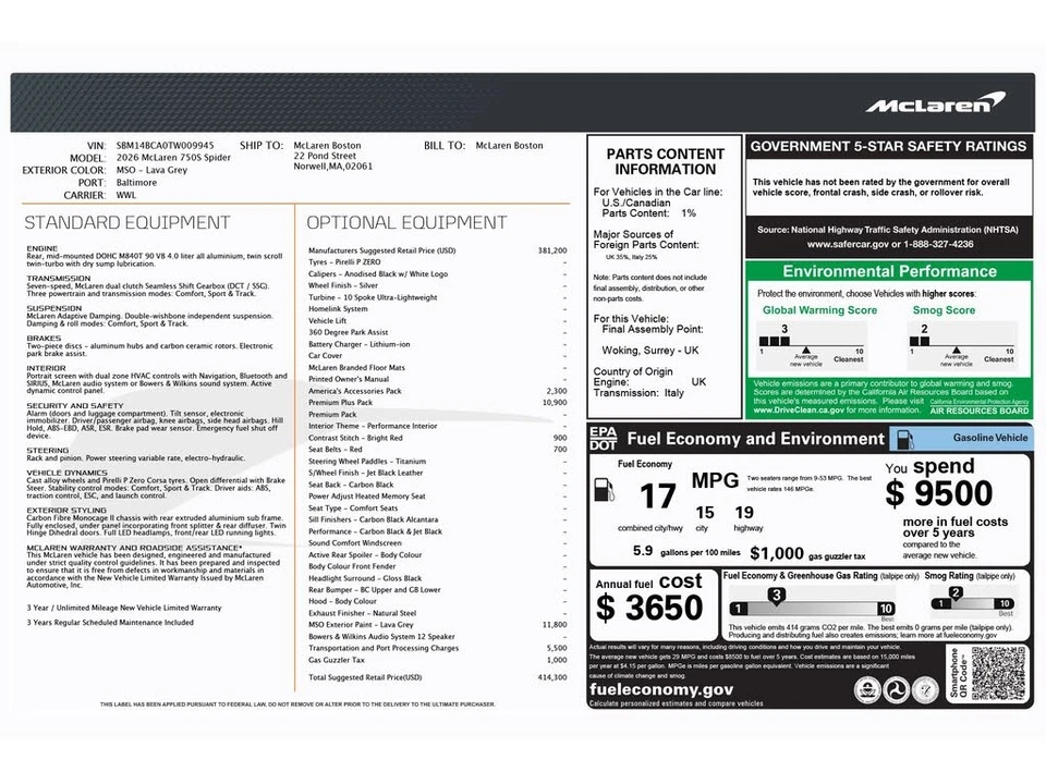 2026 McLaren 750S Spider - Image 6 of 29