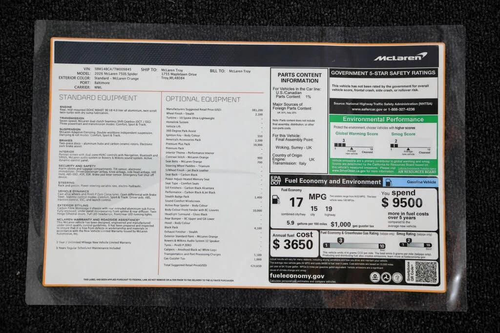 2026 McLaren 750S Spider - Image 4 of 31