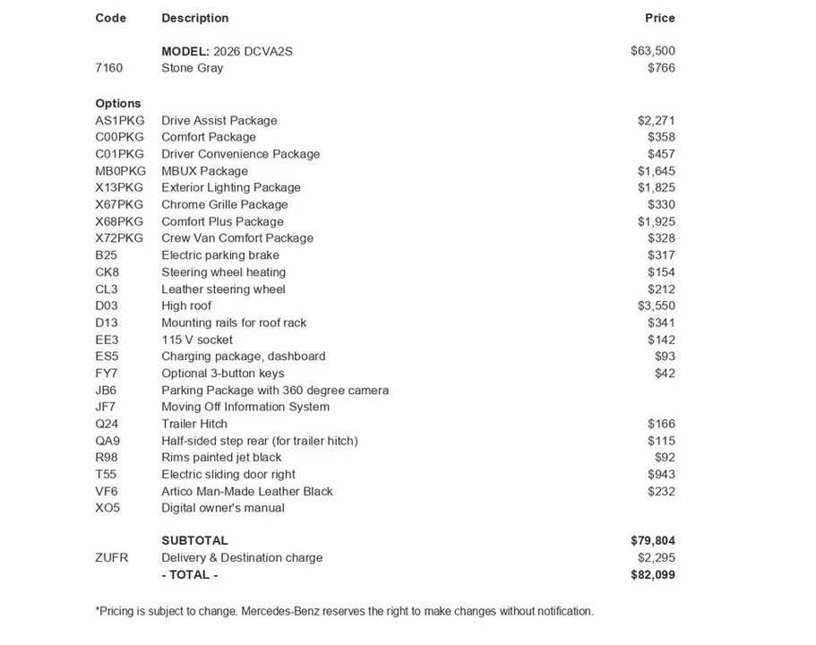 2026 Mercedes-Benz VS30 Sprinter - Image 20 of 20