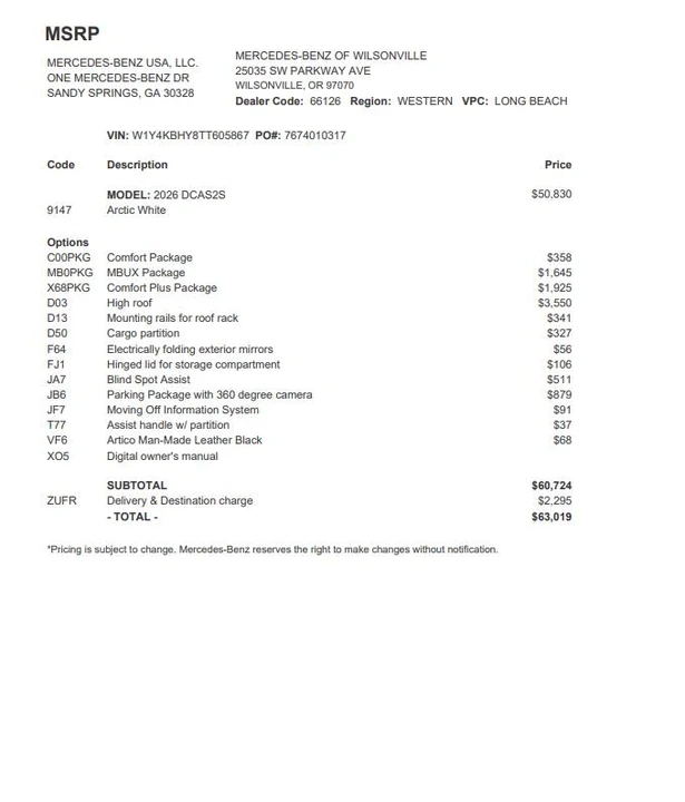 2026 Mercedes-Benz VS30 Sprinter - Image 10 of 10