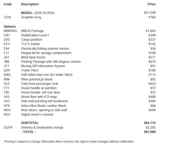 2026 Mercedes-Benz VS30 Sprinter - Image 10 of 10