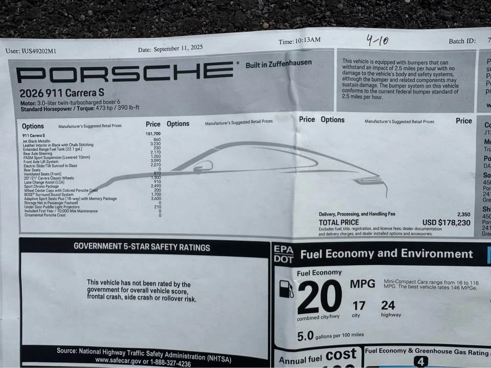 2026 Porsche 992 Carrera - Image 6 of 6