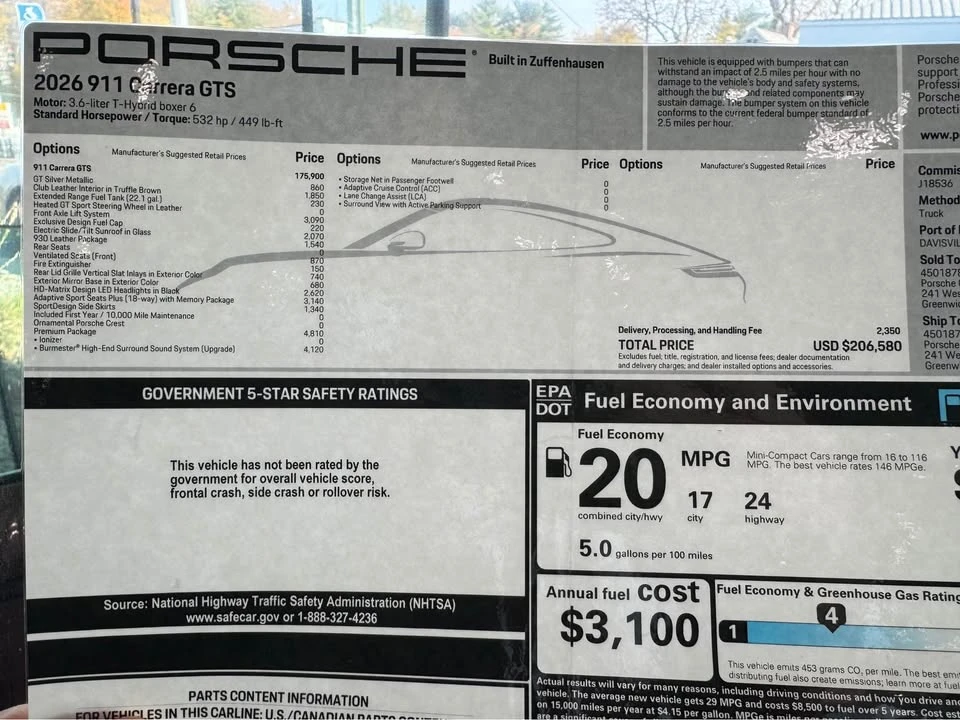 2026 Porsche 992 Carrera GTS - Image 3 of 7