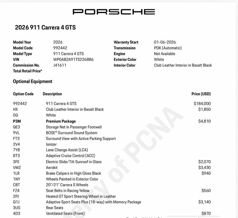2026 Porsche 992 Carrera GTS - Image 2 of 31