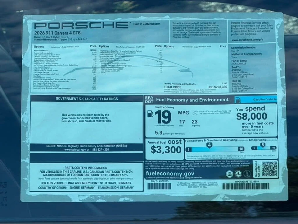 2026 Porsche 992 Carrera GTS - Image 21 of 28