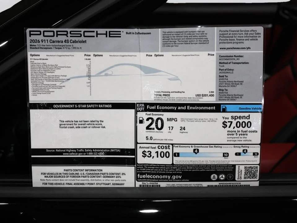 2026 Porsche 992 Carrera 4S - Image 30 of 31