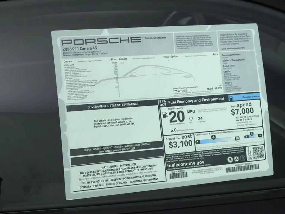 2026 Porsche 992 Carrera 4S - Image 25 of 25