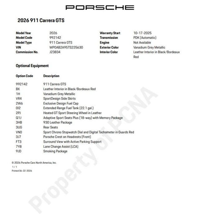 2026 Porsche 992 Carrera GTS - Image 6 of 31