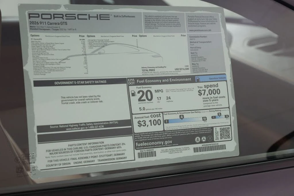 2026 Porsche 992 Carrera GTS - Image 25 of 25