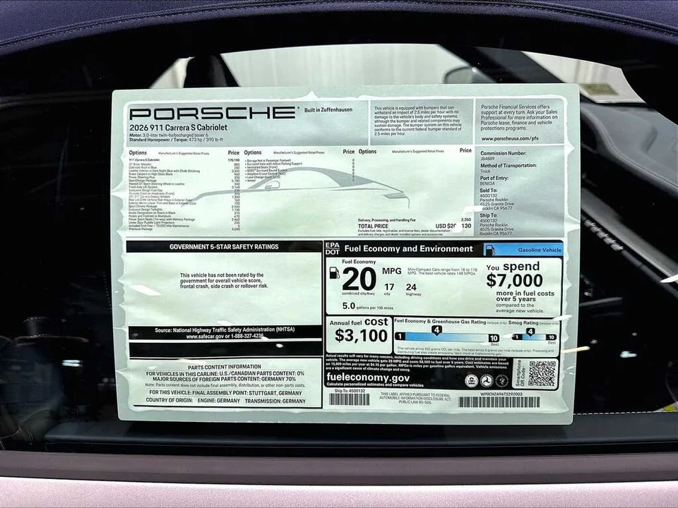 2026 Porsche 992 Carrera S - Image 31 of 31