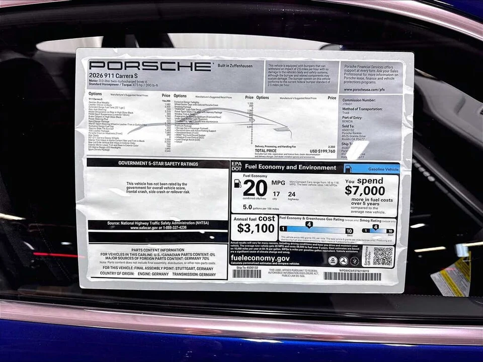 2026 Porsche 992 Carrera S - Image 31 of 31