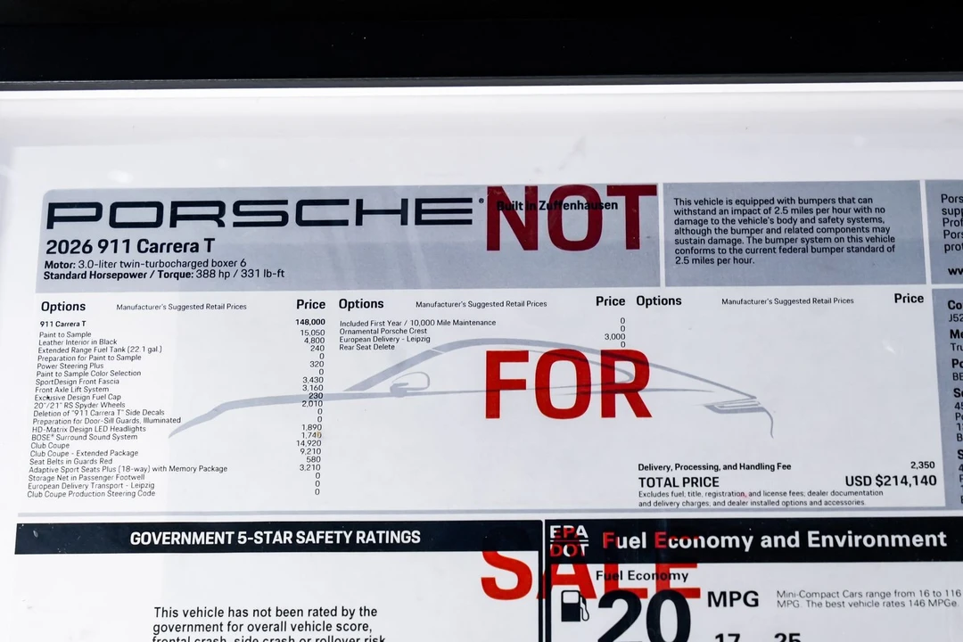 2026 Porsche 992 Carrera T - Image 2 of 31
