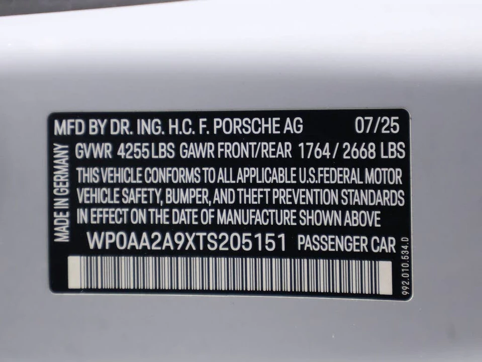 2026 Porsche 992 Carrera T - Image 19 of 31