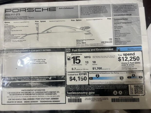 2026 Porsche 992 GT3 - Image 7 of 7