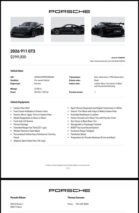 2026 Porsche 992 GT3 - Image 4 of 14
