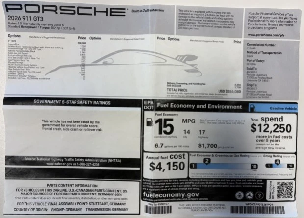 2026 Porsche 992 GT3 - Image 7 of 7