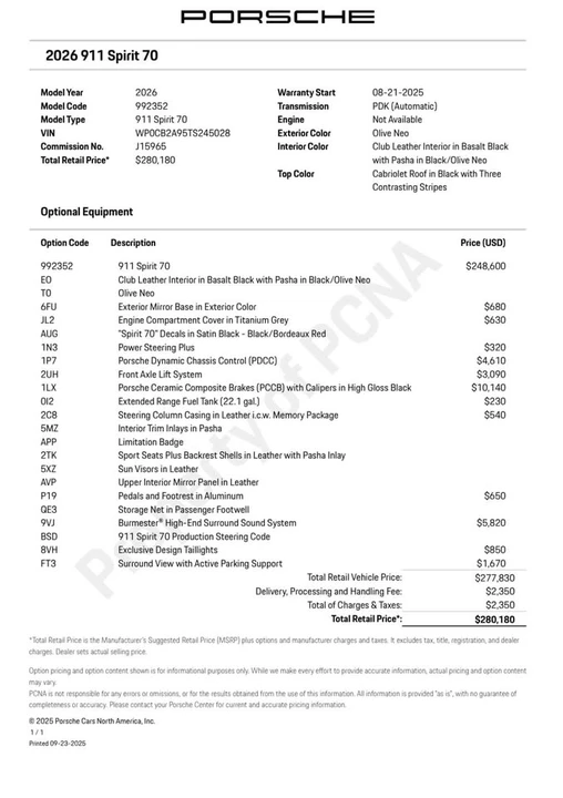 2026 Porsche 992 Carrera - Image 2 of 16