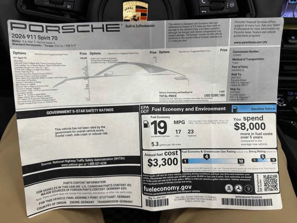 2026 Porsche 992 Carrera - Image 16 of 16