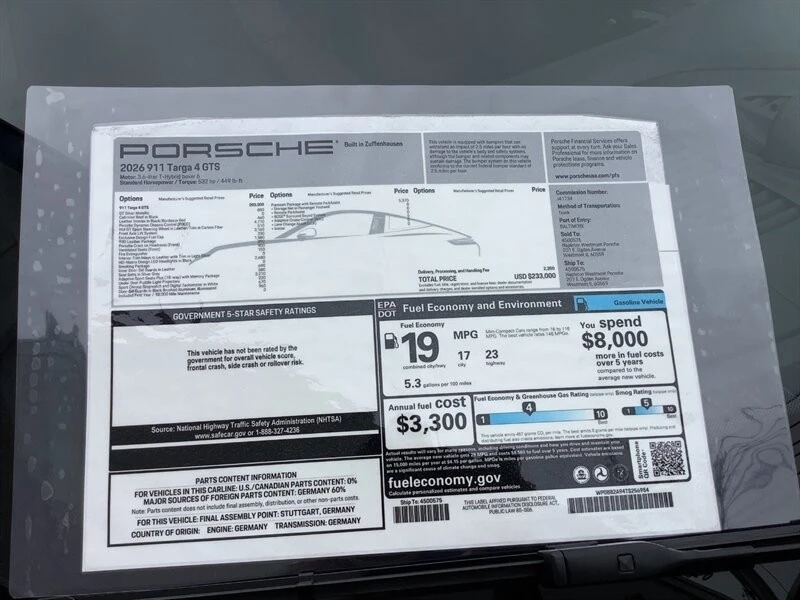 2026 Porsche 992 Targa 4 GTS - Image 26 of 26