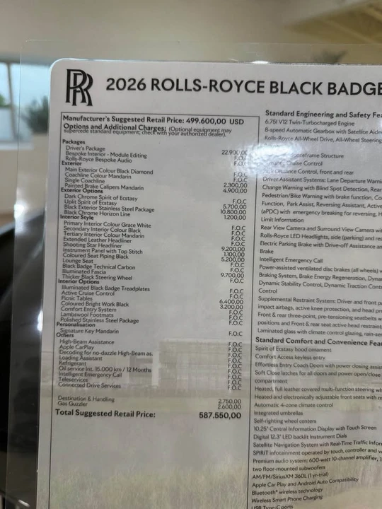 2026 Rolls-Royce Cullinan Black Badge - Image 20 of 21