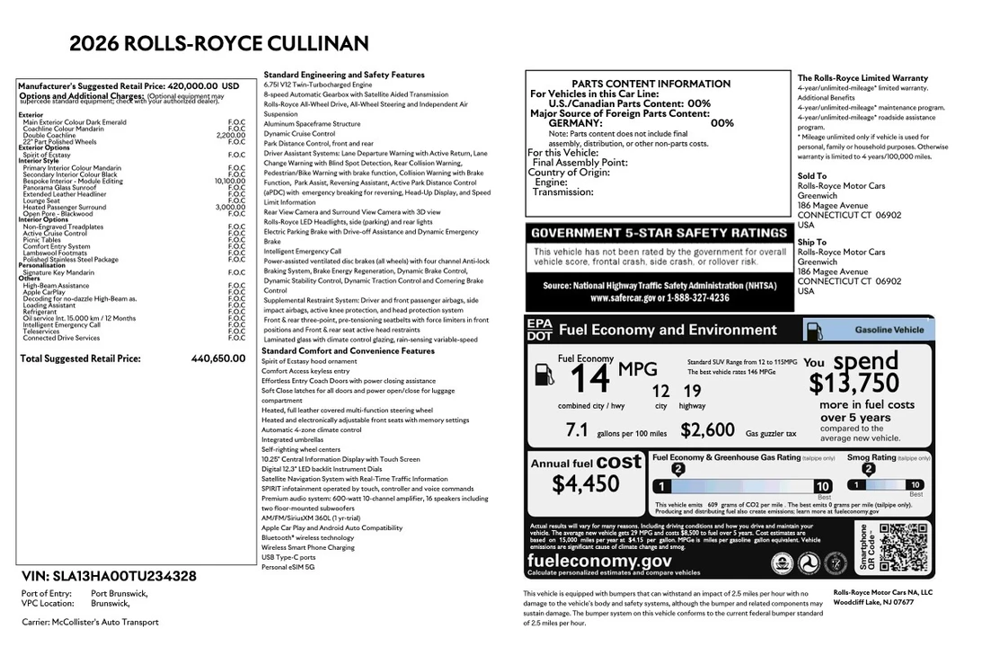 2026 Rolls-Royce Cullinan - Image 10 of 10