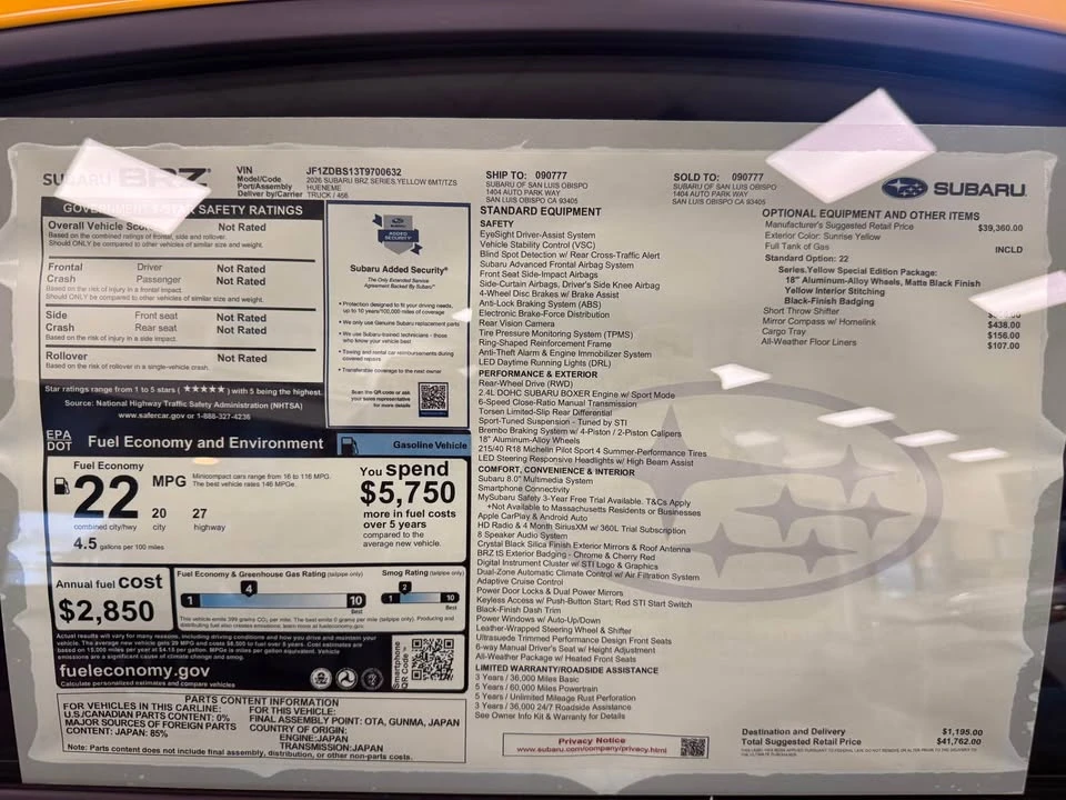 2026 Subaru BRZ 2nd Gen - Image 7 of 7