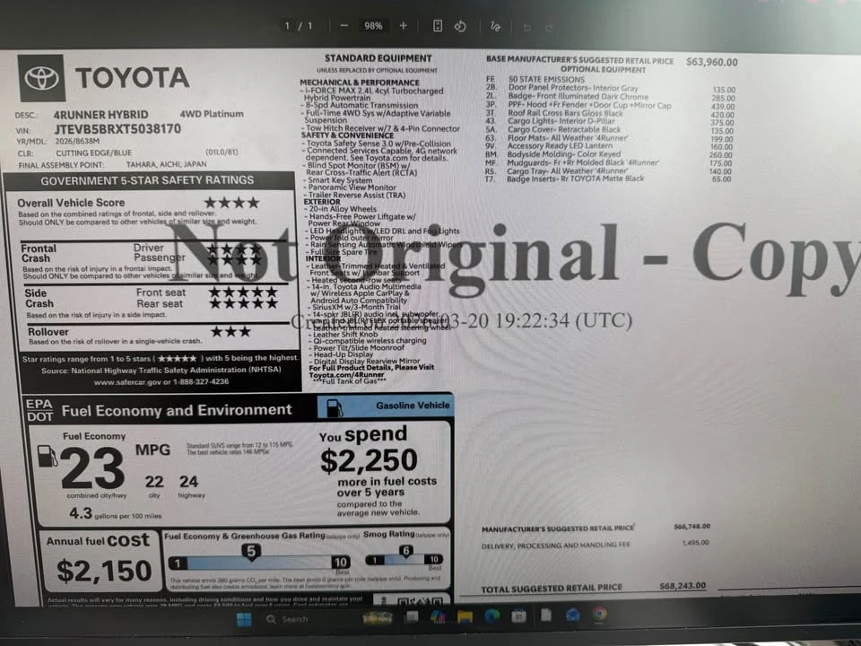 2026 Toyota 4Runner 6th Gen - Image 10 of 10