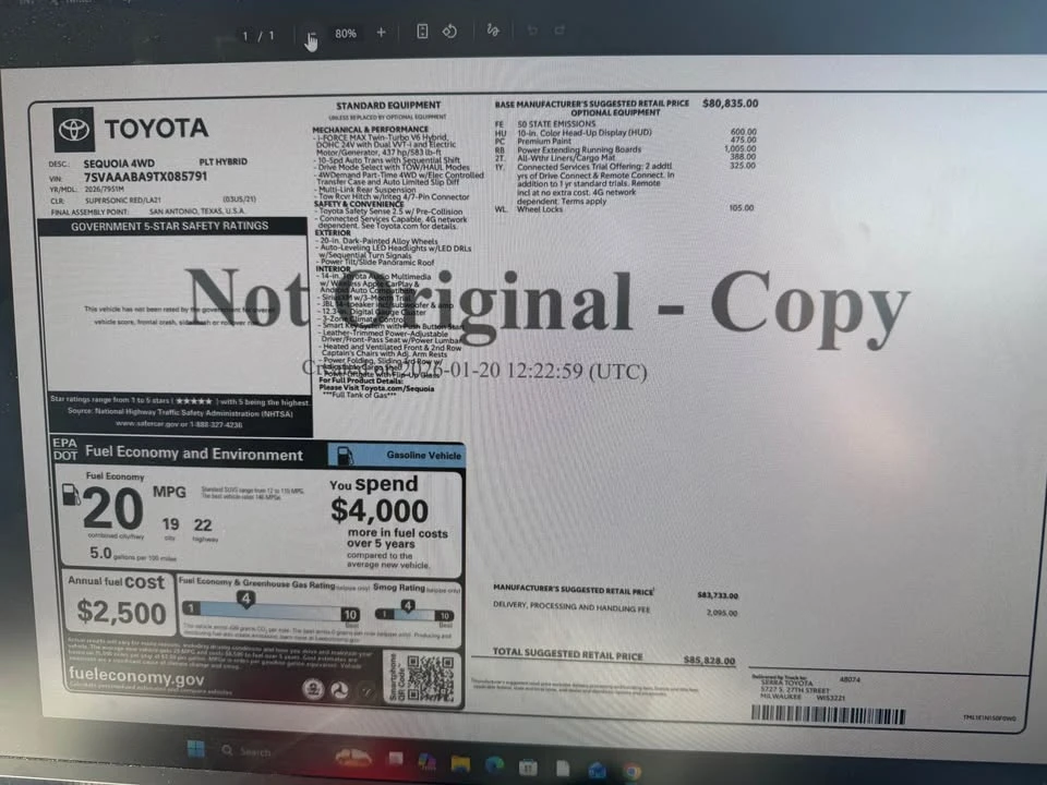 2026 Toyota Sequoia 3rd Gen - Image 10 of 10