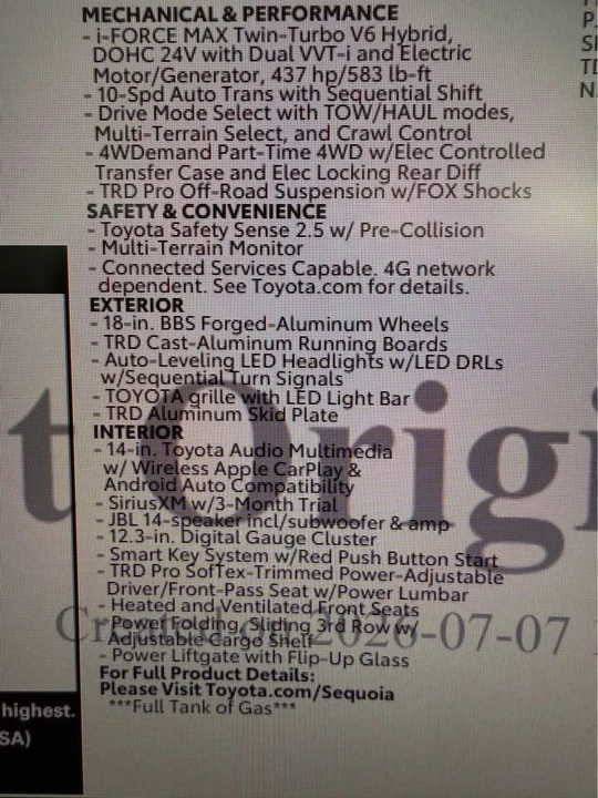 2026 Toyota Sequoia 3rd Gen - Image 9 of 10