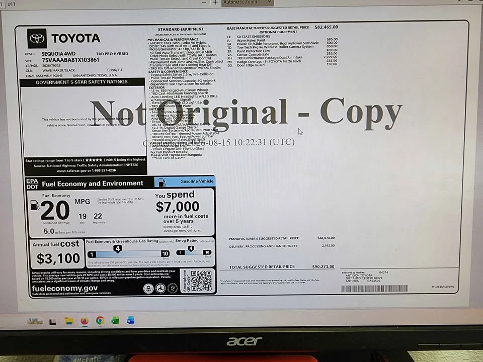 2026 Toyota Sequoia 3rd Gen - Image 4 of 4