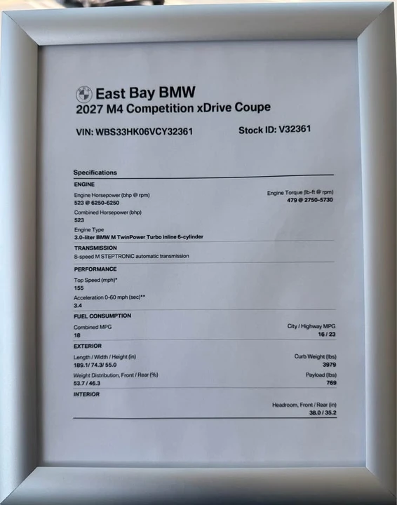 2027 BMW G82/G83 M4 - Image 17 of 17