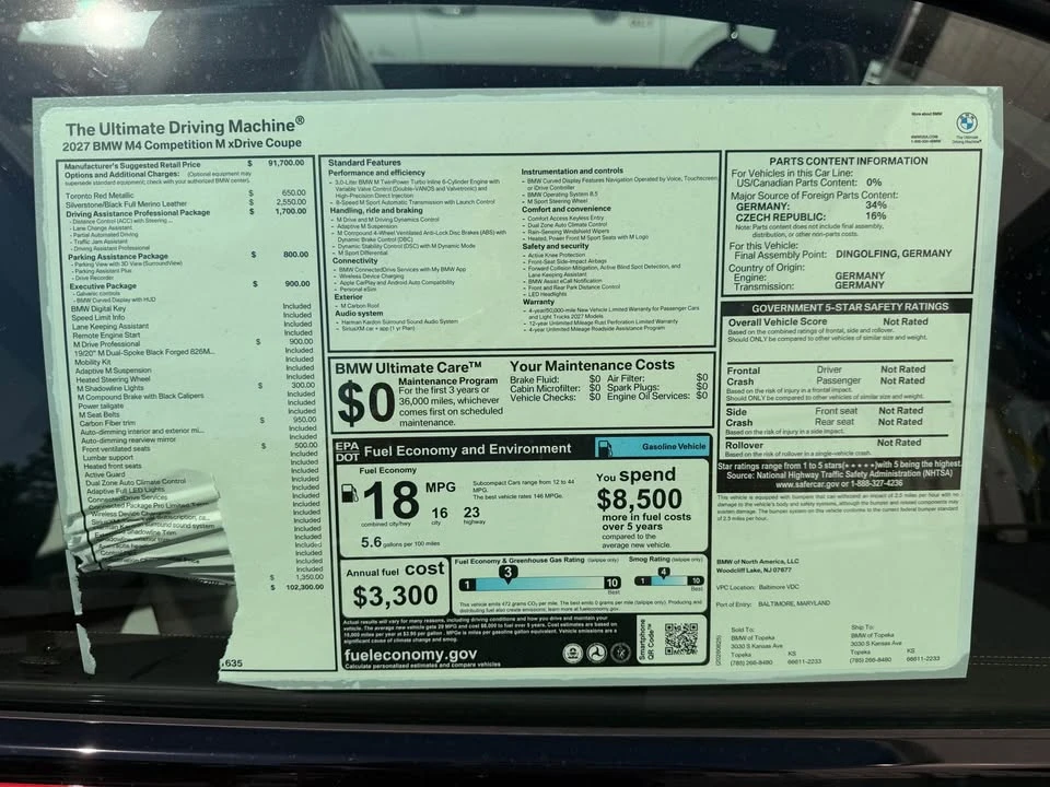 2027 BMW G82/G83 M4 - Image 11 of 11