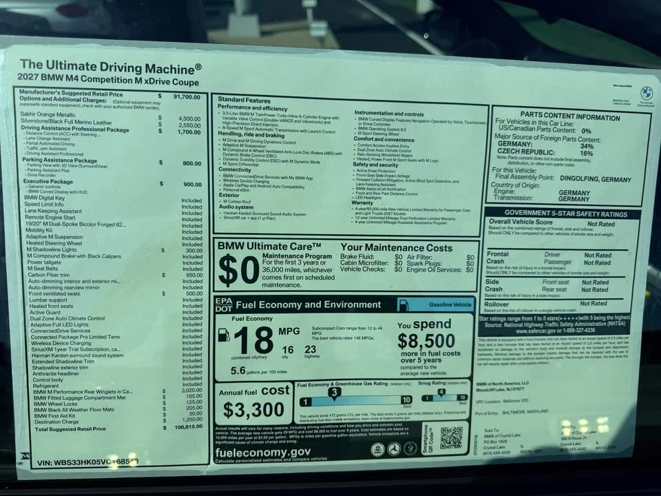 2027 BMW G82/G83 M4 - Image 11 of 11
