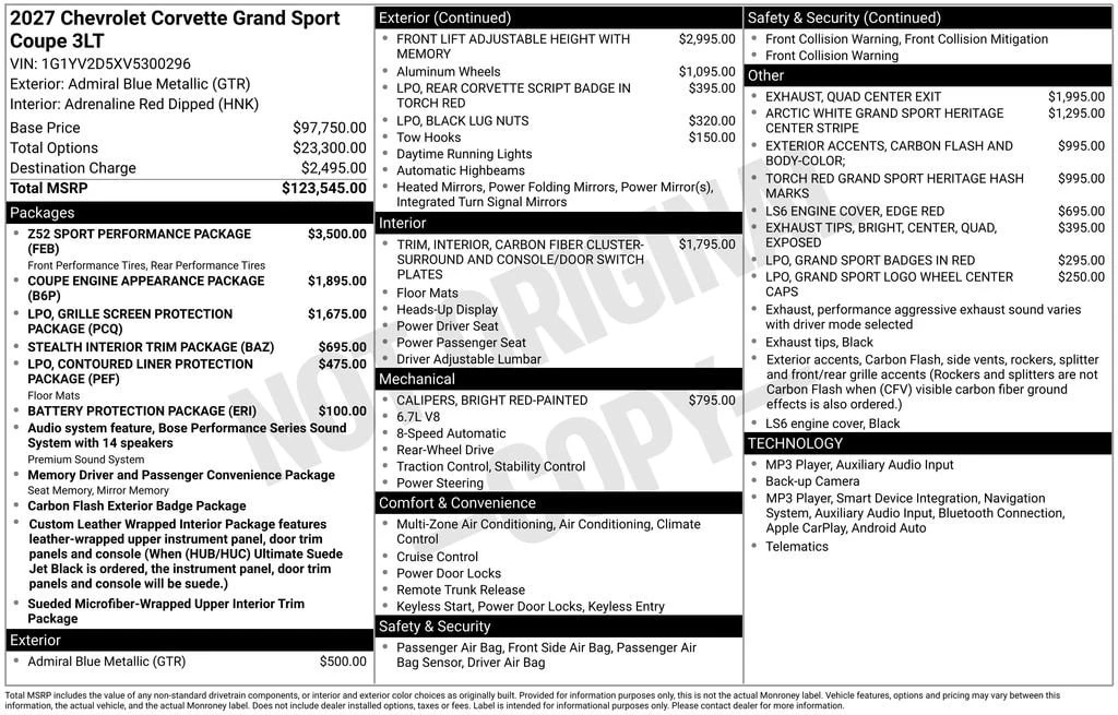 2027 Chevrolet Corvette C8 Grand Sport - Image 27 of 31