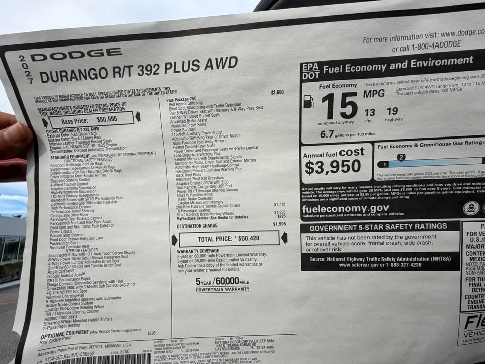 2027 Dodge Durango SRT Hellcat 3rd Gen - Image 9 of 9