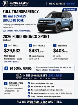 2027 Ford Bronco Black Diamond Sport Utility 4D