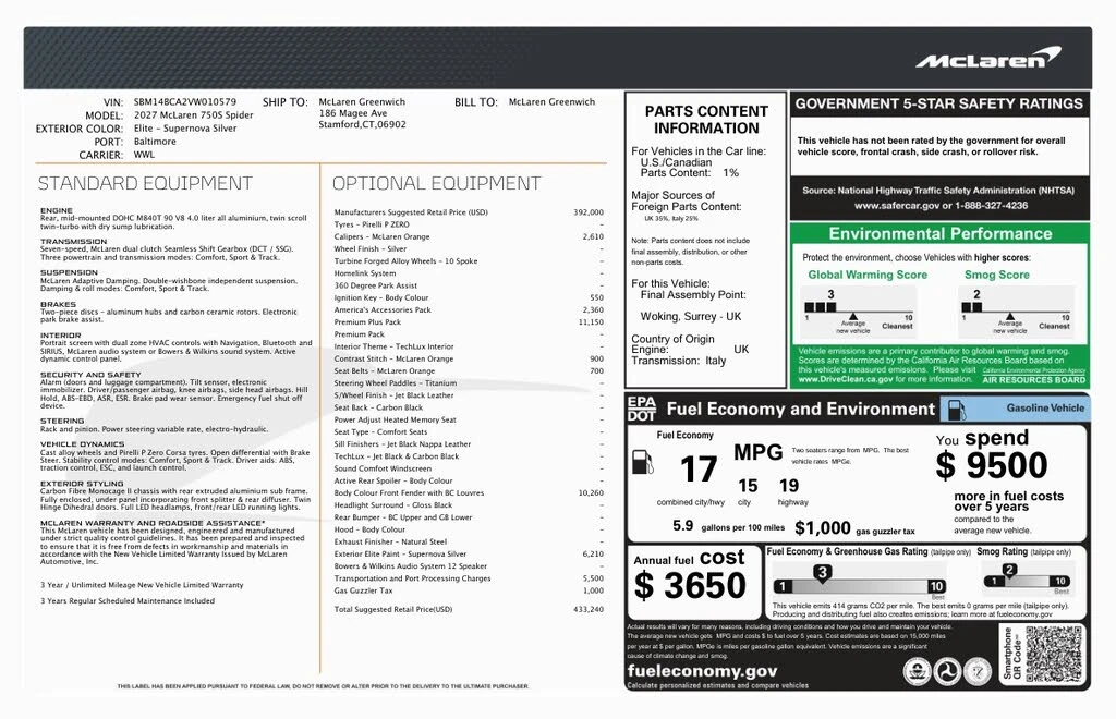 2027 McLaren 750S Spider - Image 6 of 6