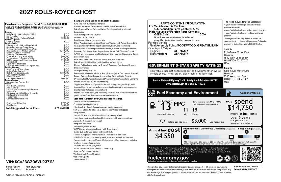 2027 Rolls-Royce Ghost 2nd Gen - Image 9 of 10