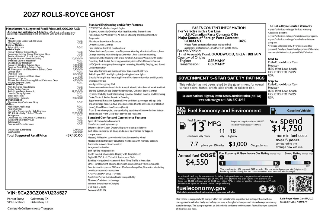 2027 Rolls-Royce Ghost - Image 9 of 10