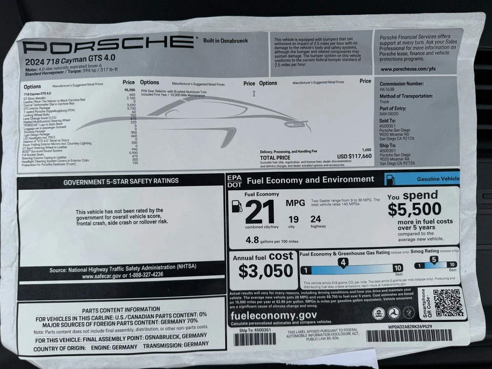 2024 Porsche 718 Cayman GTS 4.0 - Image 10 of 19