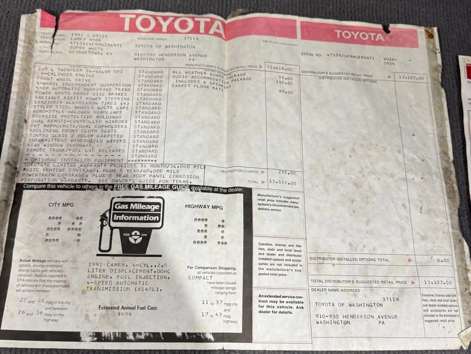 1991 Toyota Camry 2nd Gen - Image 8 of 8