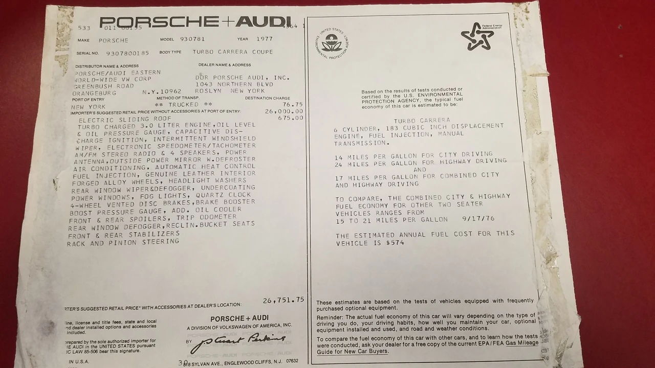 1977 Porsche 930 Turbo - Image 31 of 31