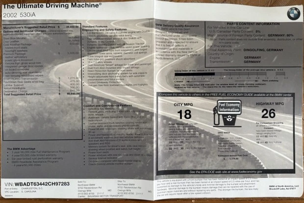 2002 BMW E39 5 Series - Image 8 of 8