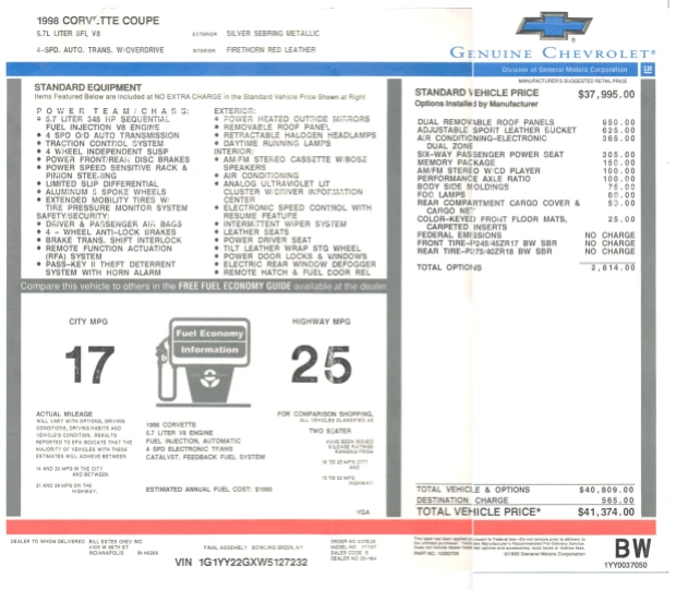 1998 Chevrolet Corvette C5 - Image 8 of 8